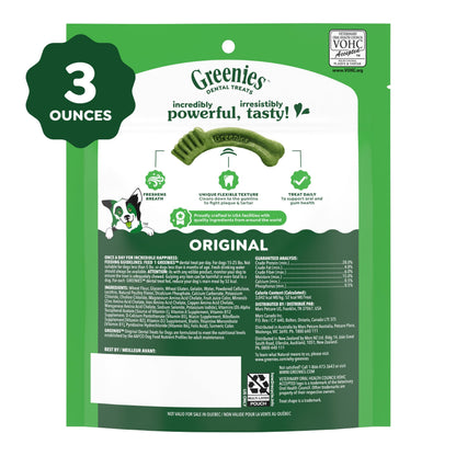Greenies Petite Natural Dental Dog Treats, Original Flavor, 30 Count