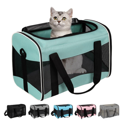 Cat Dog Carriers Soft-Sided Pet Carrier Large Cats for Medium Big Cat Small Dog Puppy up to 16lbs TSA Airline Approved Animal Collapsible Cat Carrier Carriers Travel Carrier Cat Bag (17x11x11)