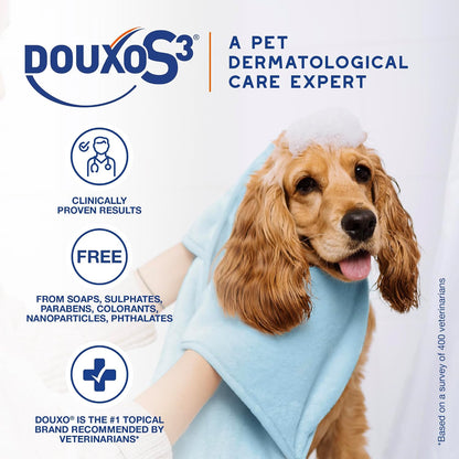 Douxo S3 PYO Medicated Dog Shampoo with 3% Chlorhexidine for Dogs – Antibacterial & Antiseptic Yeast Infection Treatment For Dogs & Cats, Clinically Proven, 6.7 fl oz