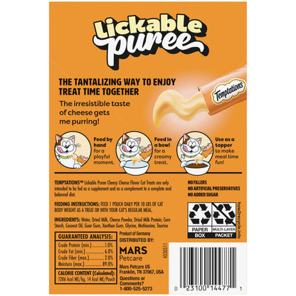 Temptations Creamy Puree Cat Treats, Chicken, Salmon & Tuna, 24 Count