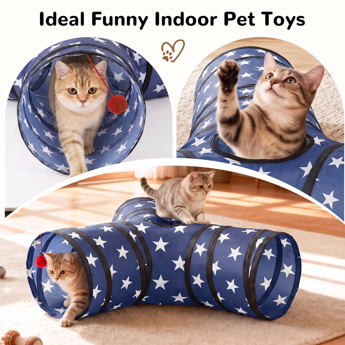 Tempcore Pet Tunnel Tube Cat Toys, Cat Tunnels for Indoor Cats