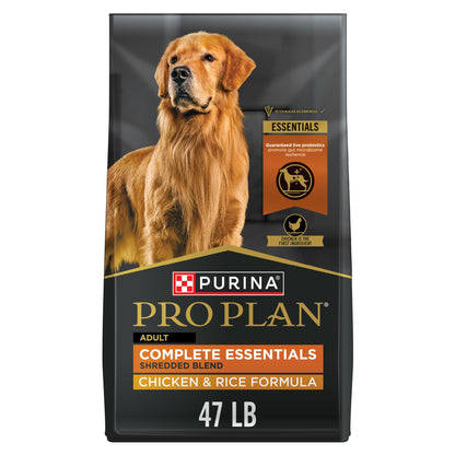Purina Pro Plan Complete Essentials Chicken & Rice Dry Dog Food, 35 lb Bag