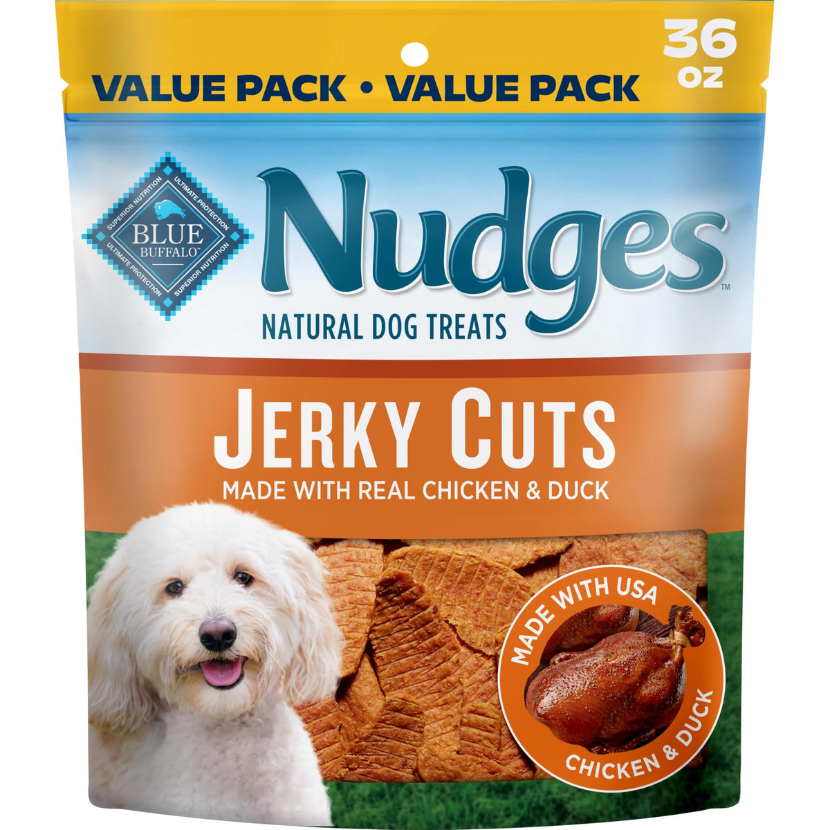 Blue Buffalo Nudges Jerky Cuts Chicken & Duck Dog Treats, 16 oz
