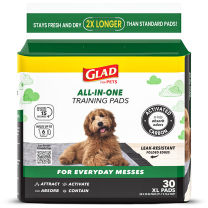 Glad for Pets Activated Carbon Disposable Dog Training Pads, 100 Count
