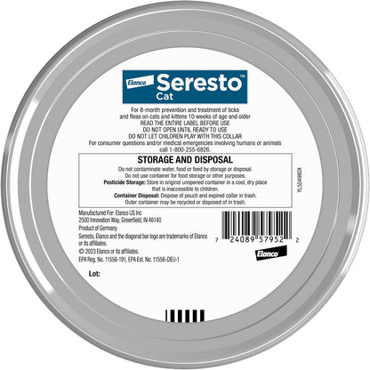 Seresto Cat Vet-Recommended Flea & Tick Treatment & Prevention Collar for Cats | 8 Months Protection