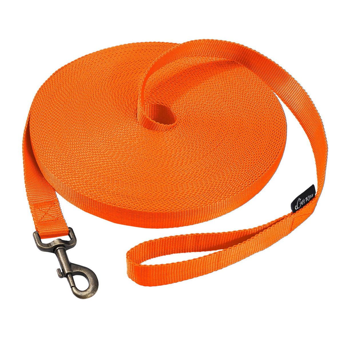 Hi Kiss Dog/Puppy Obedience Recall Training Agility Lead - 15ft 20ft 30ft 50ft 100ft Leash Great for Training, Play, Camping, or Backyard Black