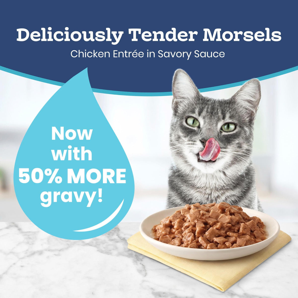 Blue Buffalo Tastefuls Wet Cat Food, Made with Natural Ingredients, Tuna and Chicken Flaked Entrées in Gravy, 3oz Cans, 4-Count Variety Pack Trial Size