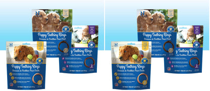 N-Bone Puppy Teething Rings, Chicken Flavor, Natural Puppy Teething Chews & Chew Treats, Helps Soothe Teething Gums, Calcium Enriched, 6 Rings