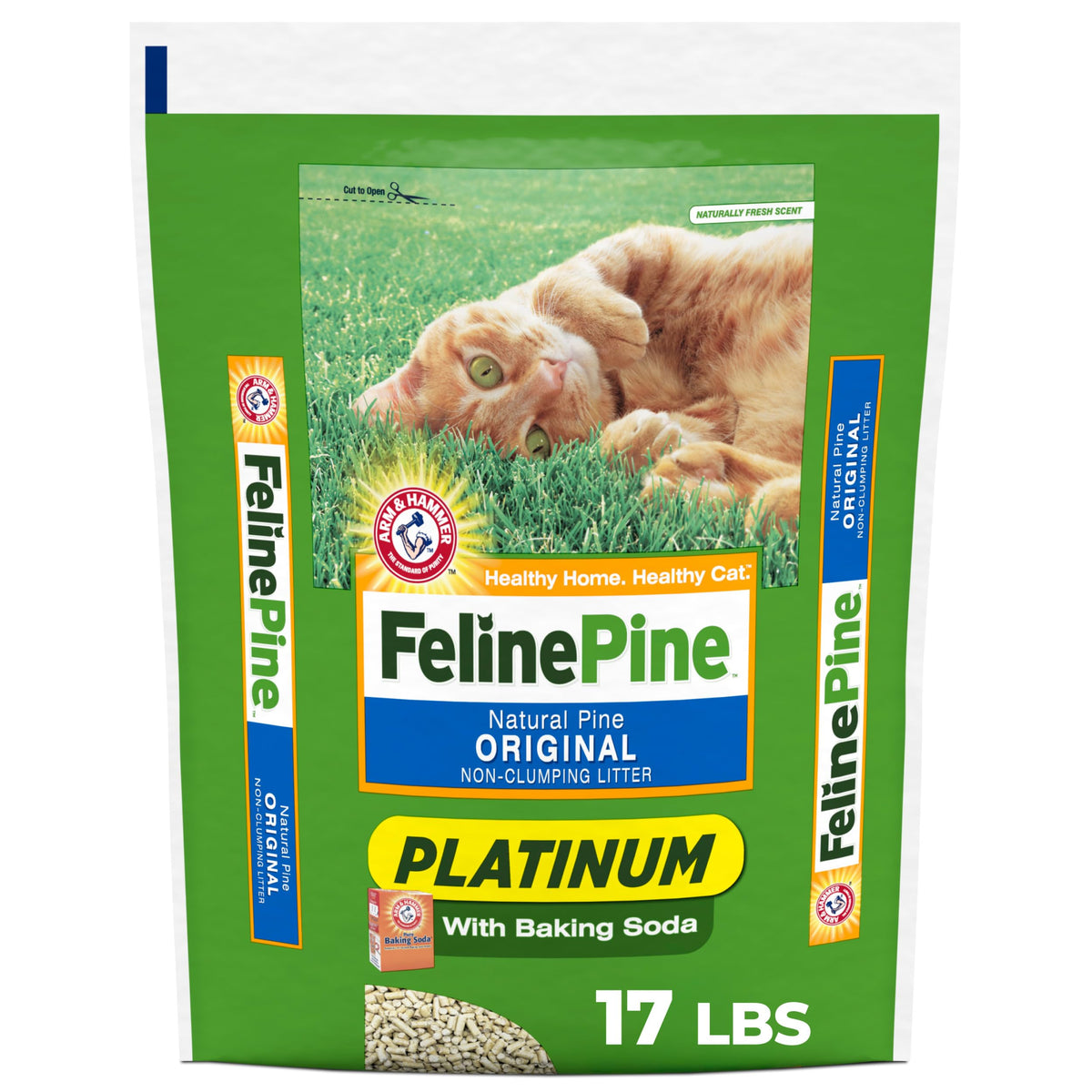 Feline Pine Platinum Non-Clumping Cat Litter, Feline Pine Cat Litter 18lb
