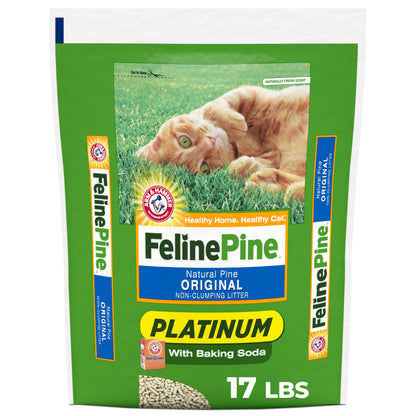 Feline Pine Platinum Non-Clumping Cat Litter, Feline Pine Cat Litter 18lb