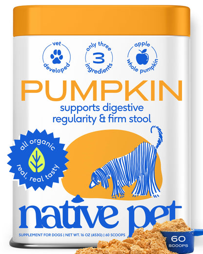 Native Pet GutWell Power Poop - Digestive Support & Fiber for Dogs - Promotes Healthy Stools, Supports Balanced Microbiome & Digestive Function - Triple-Biotic Blend & M-Fiber - 60 Scoops