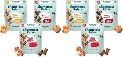 Shameless Pets Meaty Tenders Variety Pack, Soft Dog Treats, 8 Ounce (Pack of 6)
