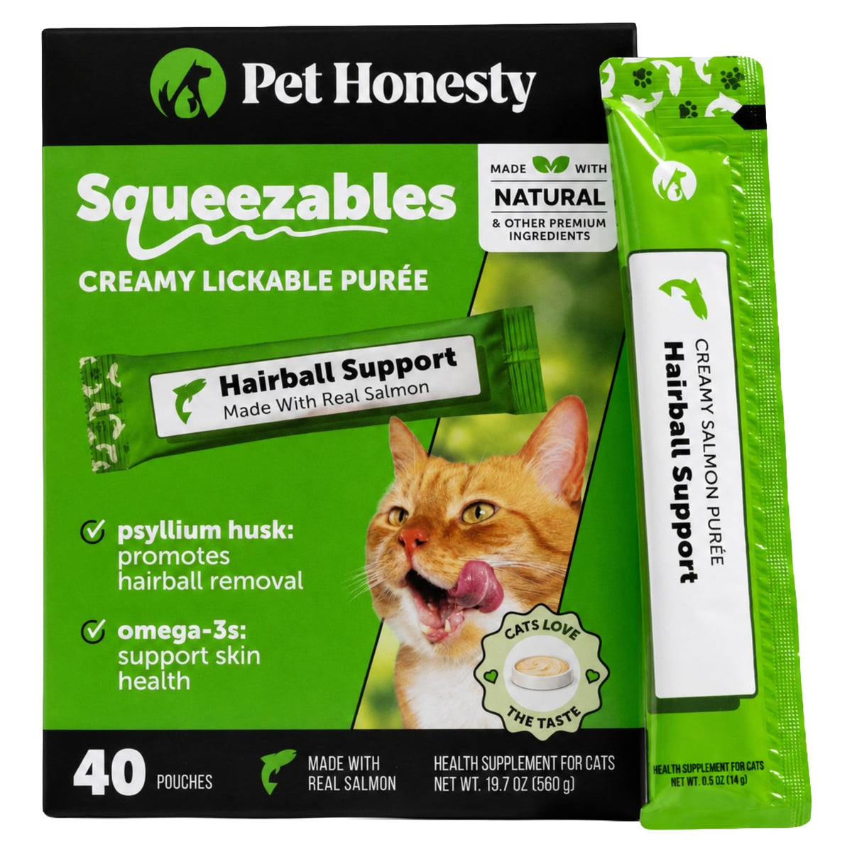Cat Hairball Remedy Treats - Dual Texture Crunchy Creamy Hairball Treatment for Cats, Furball Relief Control Supplement with Fiber, Fish Oil for Indoor Cats Skin Coat Digestion (90-Day Supply)