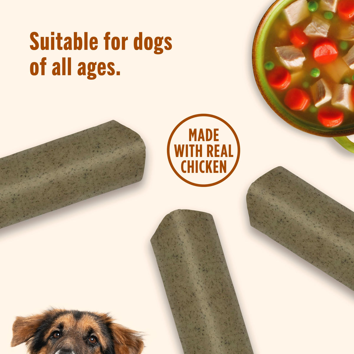 Nutrish Soup Bones Dog Chews, 6.3 oz. Bag, Pack of 8 (Rachael Ray)