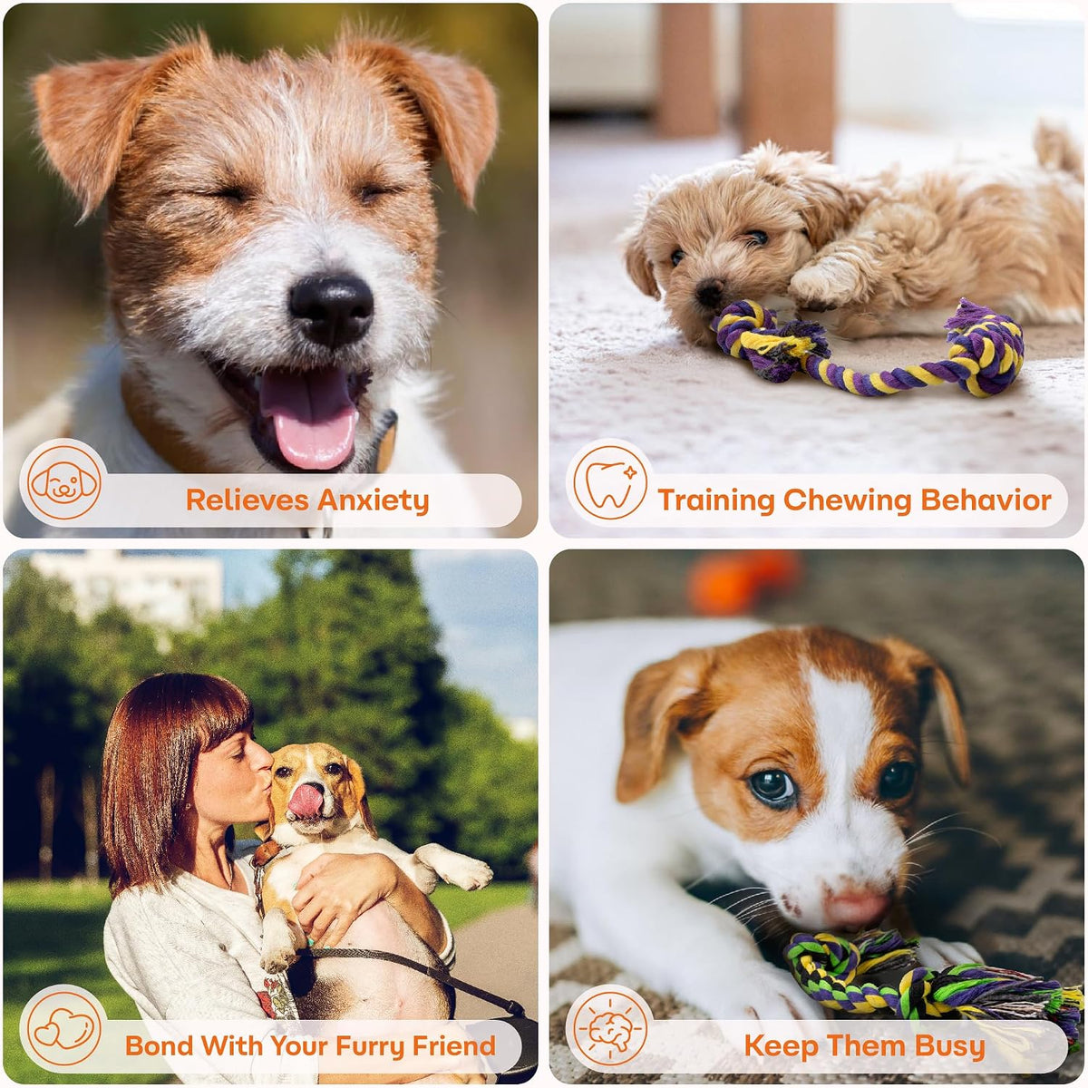 SHARLOVY Large Tough Chew Toys for Aggressive Chewers, 9 Pack Dog Rope Toys
