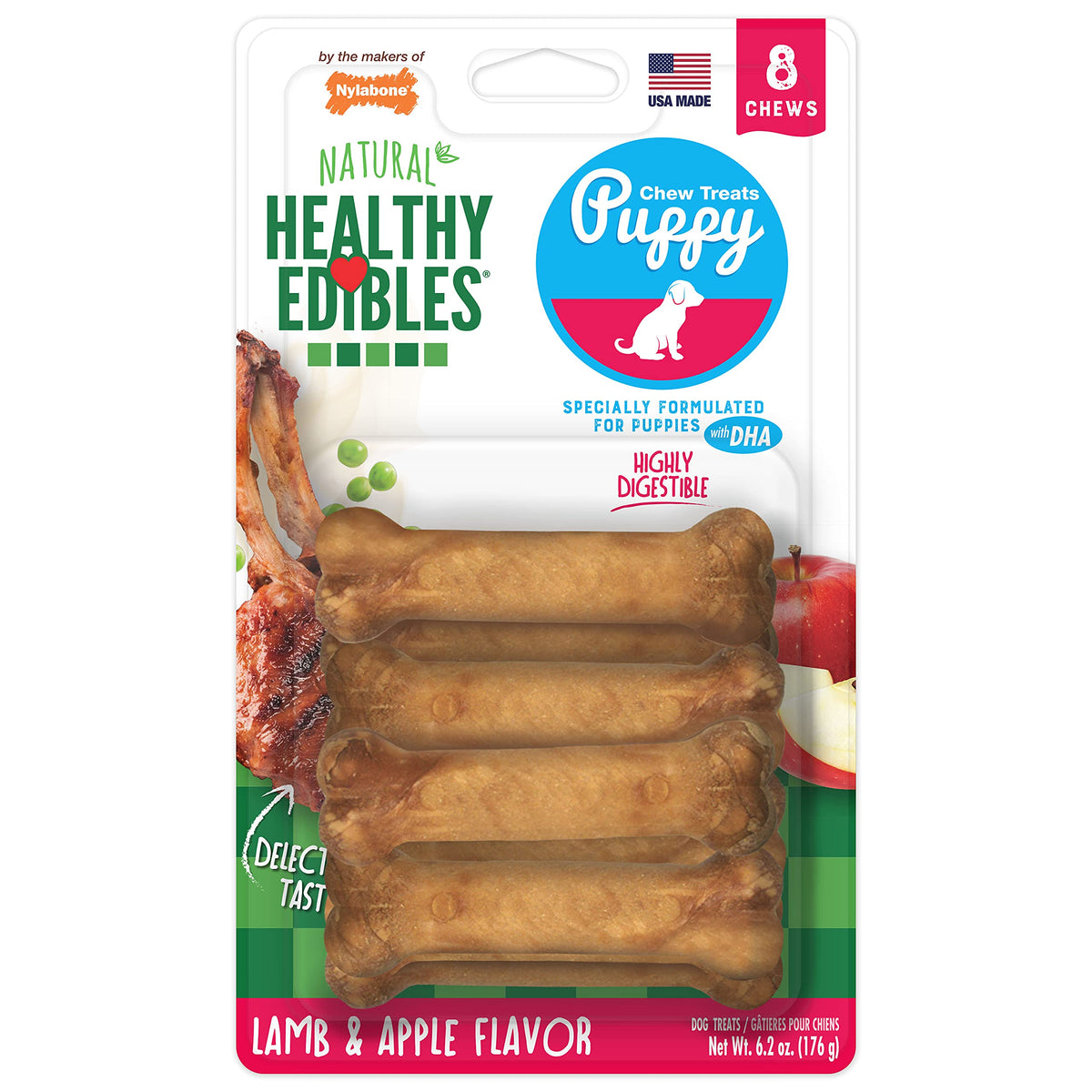 Nylabone Healthy Edibles Puppy Dog Treats Variety Pack, 3 Count