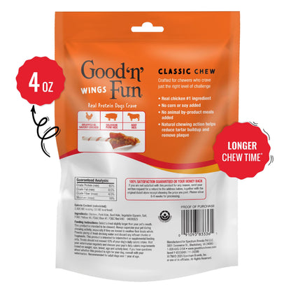 Good 'n' Fun Wings Long-Lasting Dog Treat Made With Real Protein, 12 oz