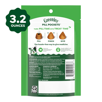 Greenies Pill Pockets Small Dog Treats, Chicken Flavor, 3.2 oz