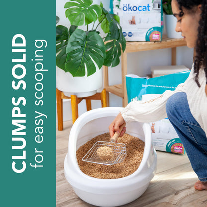 ökocat Low Tracking Natural Wood Clumping Cat Litter, Odor Control 14 Lbs