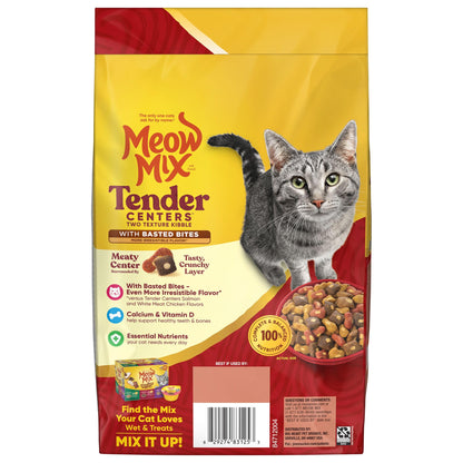 Meow Mix Tender Centers, Dry Cat Food, Beef & Salmon Flavors, 14.2 lb. Bag