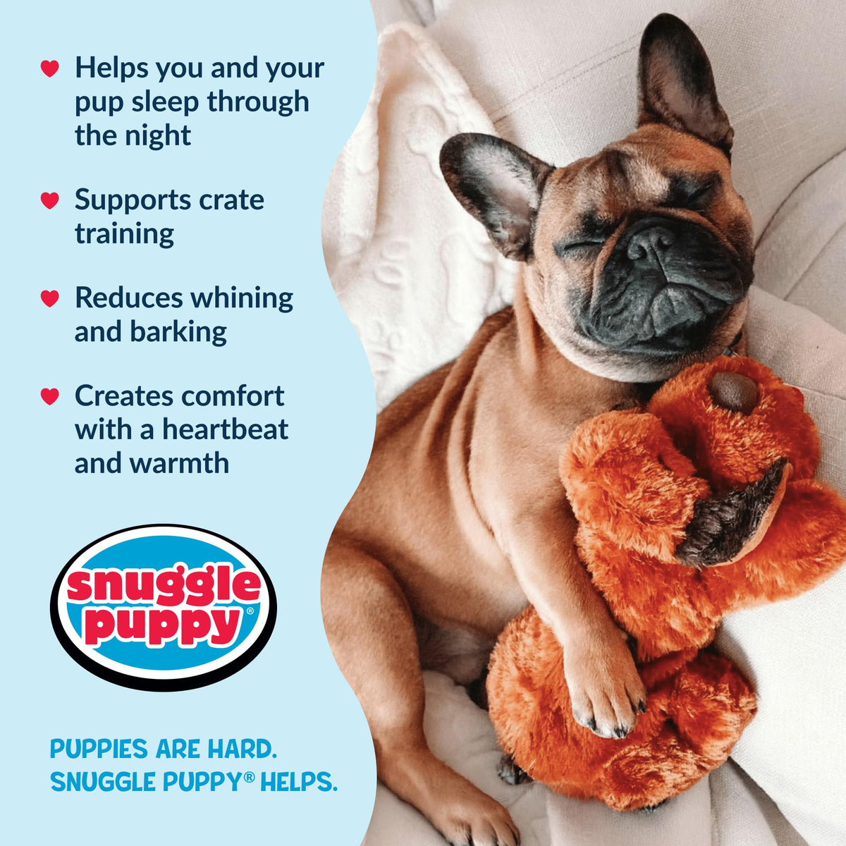 Snuggle Puppy Heartbeat Toy, Calming Comfort, Medium Breeds - Biscuit