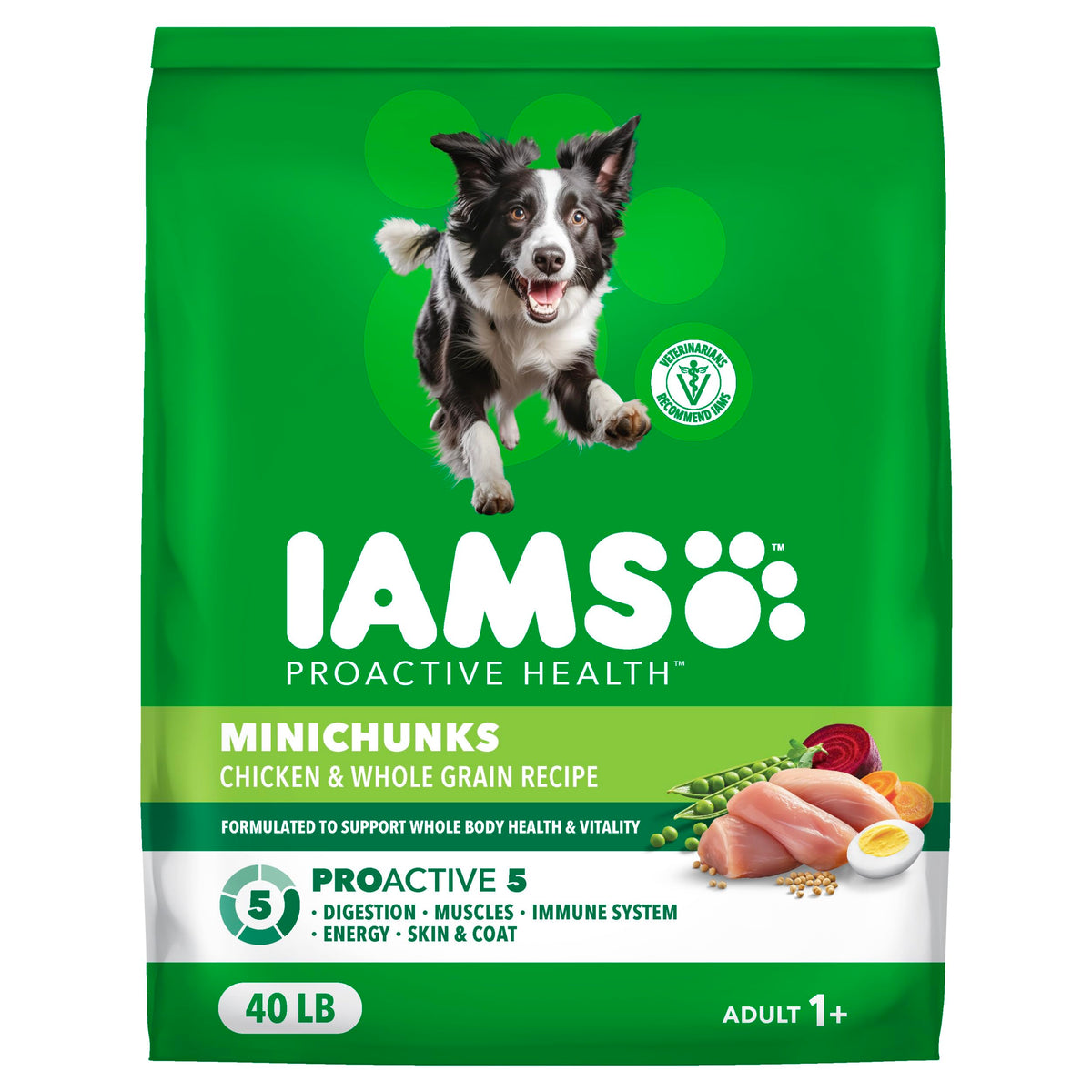 IAMS Proactive Health Adult Minichunks Dry Dog Food, Chicken, 30 lb