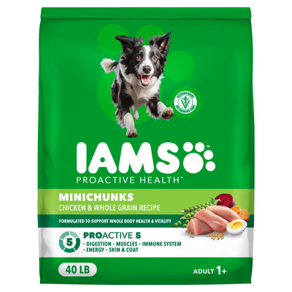 IAMS Proactive Health Adult Minichunks Dry Dog Food, Chicken, 30 lb