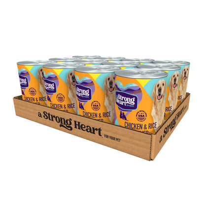 A Strong Heart Chopped Dog Food, Real Beef Dinner, 13.2oz Cans, 12pk