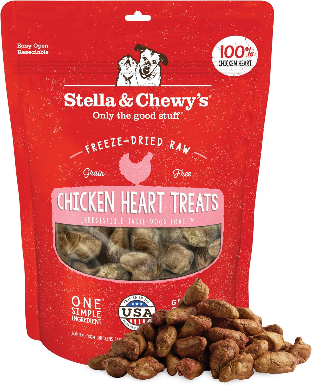 Stella & Chewy's Freeze-Dried Raw Chicken Breast Dog Treats - Single Ingredient, No Additives - Premium Training Treats - Perfect For Picky Eaters - 2.75oz Bag