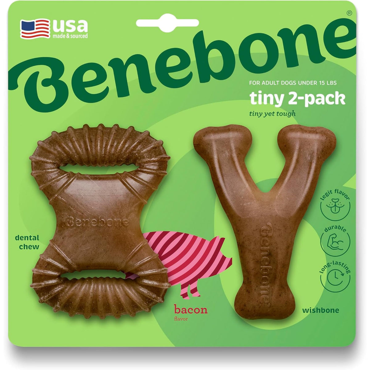 Benebone 7-Pack Dog Chew Toys for Aggressive Chewers, Dog Bones, Medium