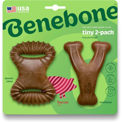 Benebone 7-Pack Dog Chew Toys for Aggressive Chewers, Dog Bones, Medium