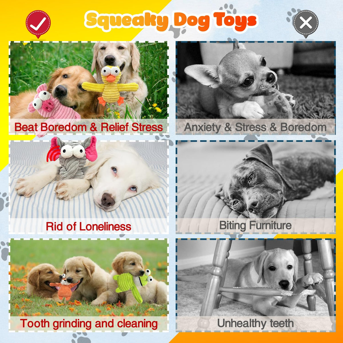 MRSOHRET Dog Squeak Toys Puppy Toys, Tough Dog Toys for Aggressive Chewers