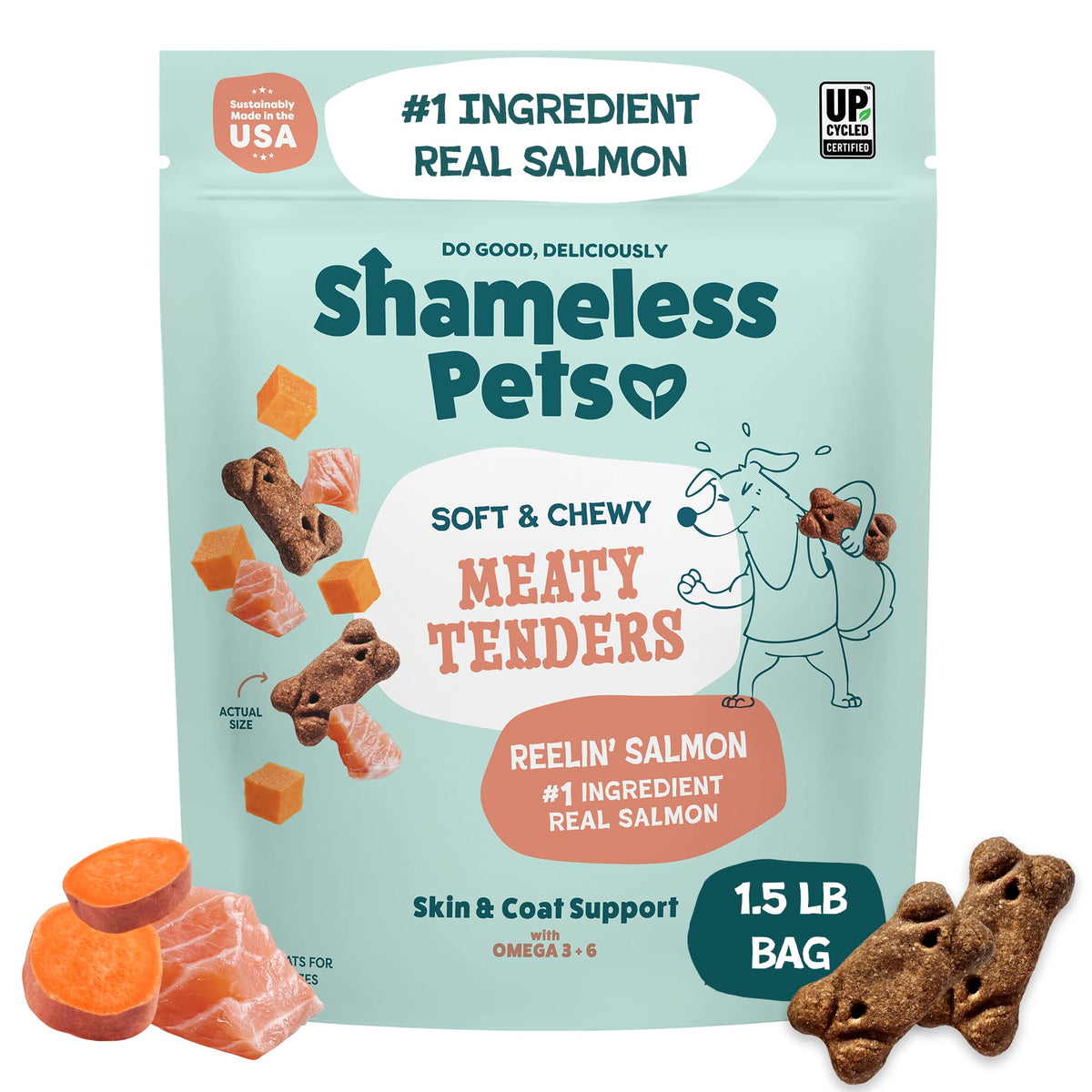 Shameless Pets Meaty Tenders Variety Pack, Soft Dog Treats, 8 Ounce (Pack of 6)