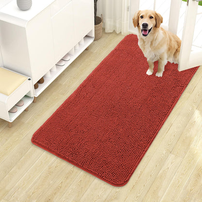 OLANLY Dog Door Mat for Muddy Paws 30x20, Super Absorbent Chenille Mud Mat