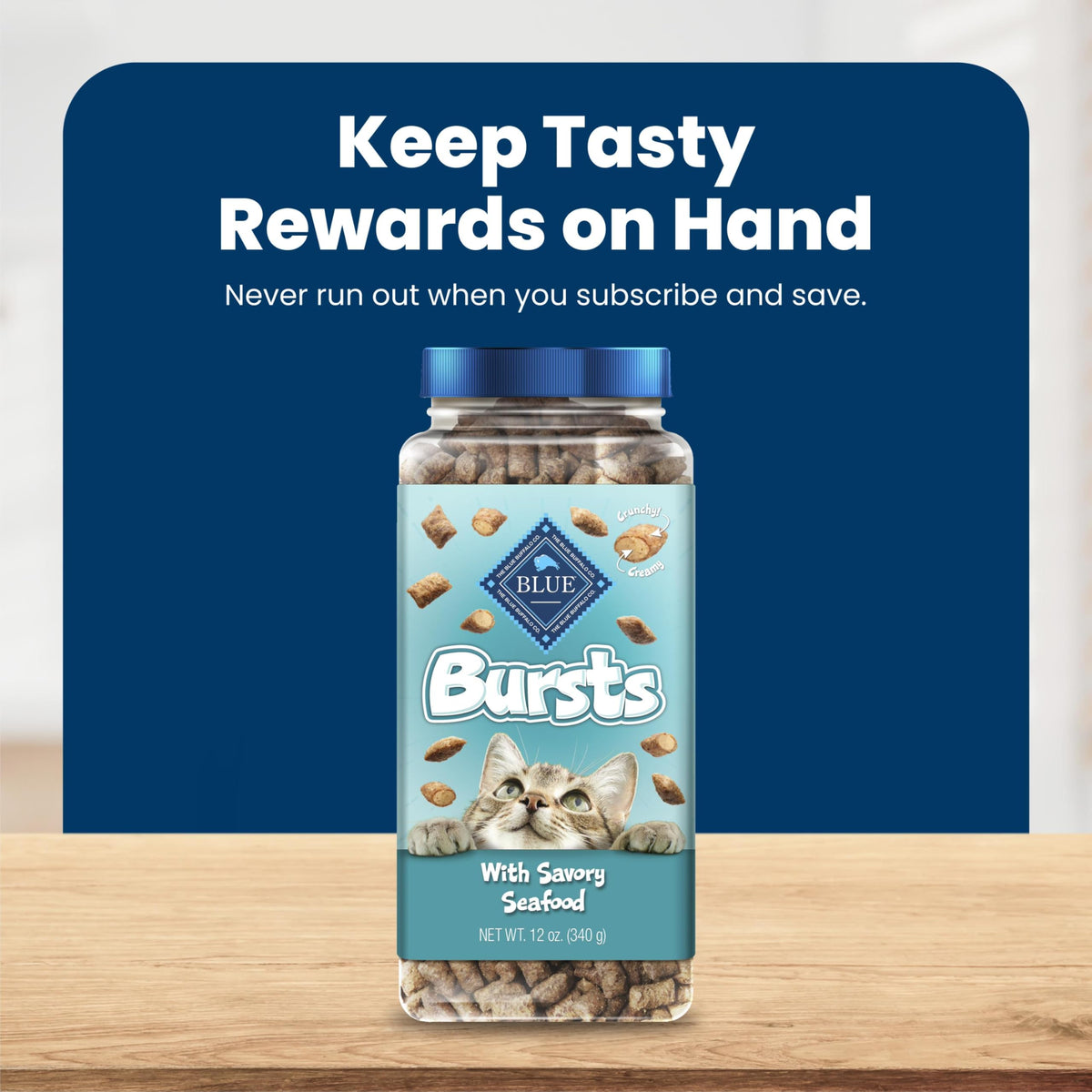 Blue Buffalo Bursts Chicken Crunchy & Creamy Cat Treats, 12 oz