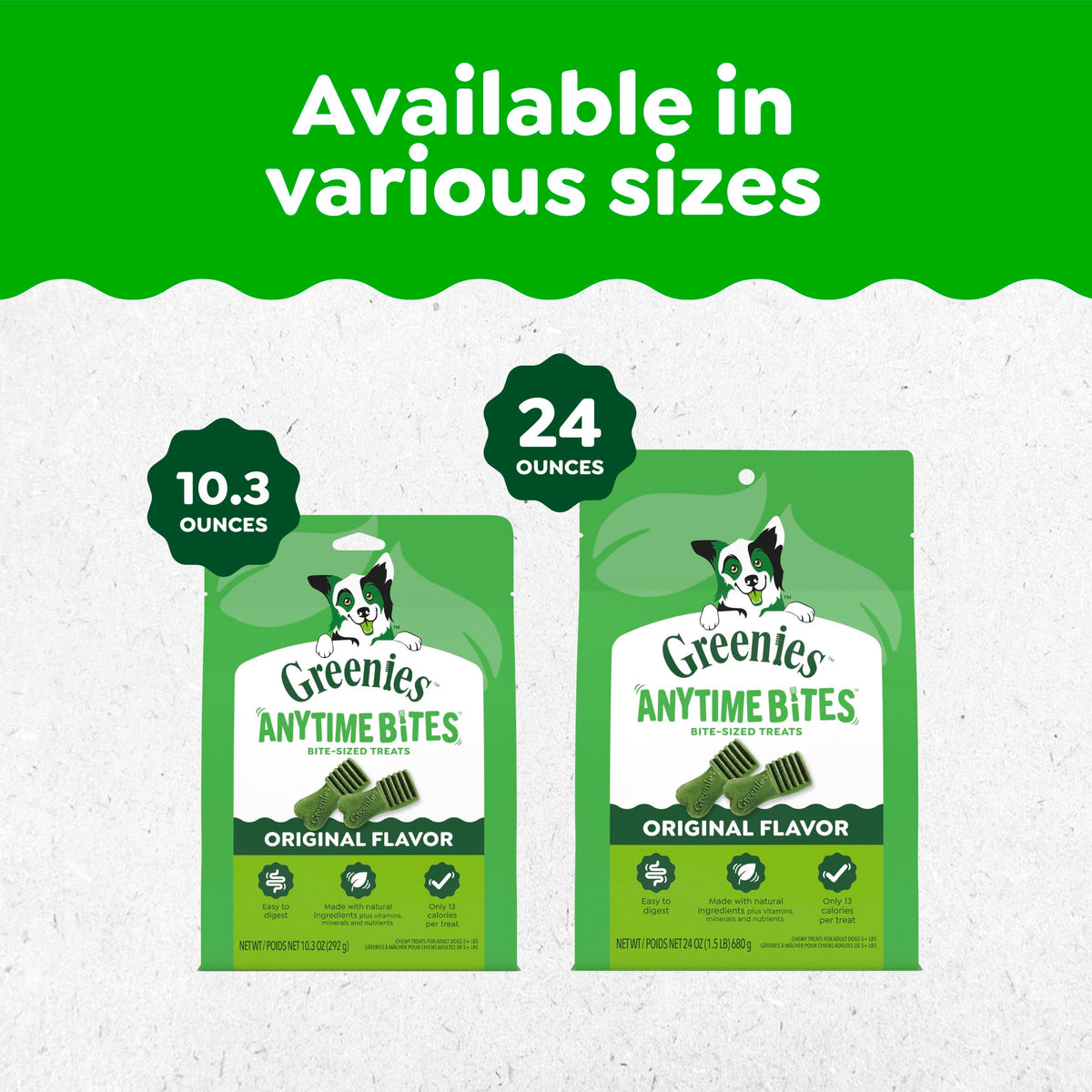 Greenies Anytime Bites Dog Treats, Blueberry Flavor, 10.3 oz