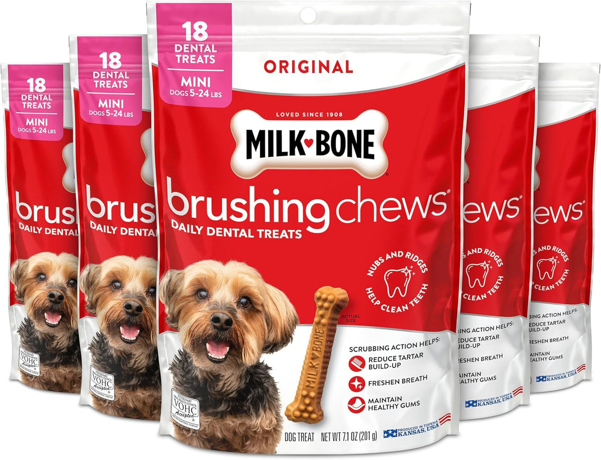 Milk-Bone Brushing Chews, Mini, Original Flavor, 90 Dental Treats