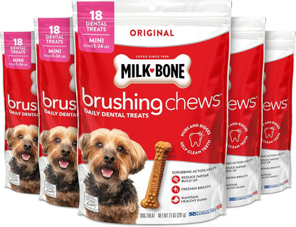 Milk-Bone Brushing Chews, Mini, Original Flavor, 90 Dental Treats
