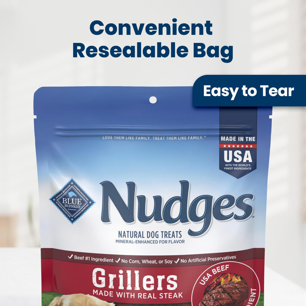 Blue Buffalo Nudges Grillers Steak Dog Treats, 16 oz