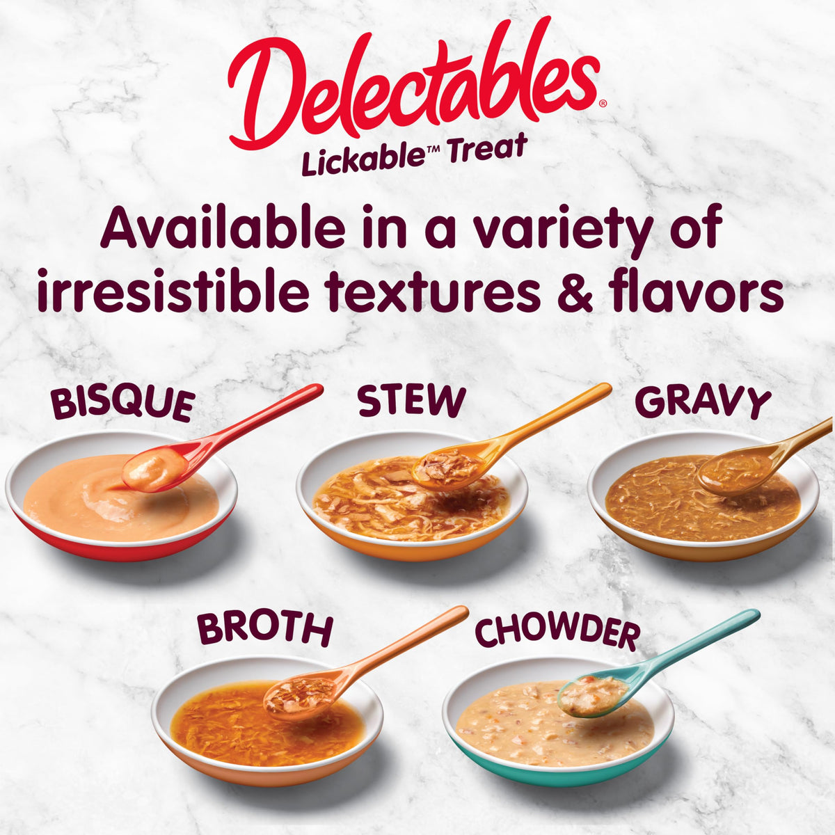 Delectables Lickable Treat Gravy Wet Cat Treat Variety Pack, Food Topper, Hydrating, Grain-Free, No Fillers, By-Products, Added Preservatives, 1.4oz Pouch, 12ct