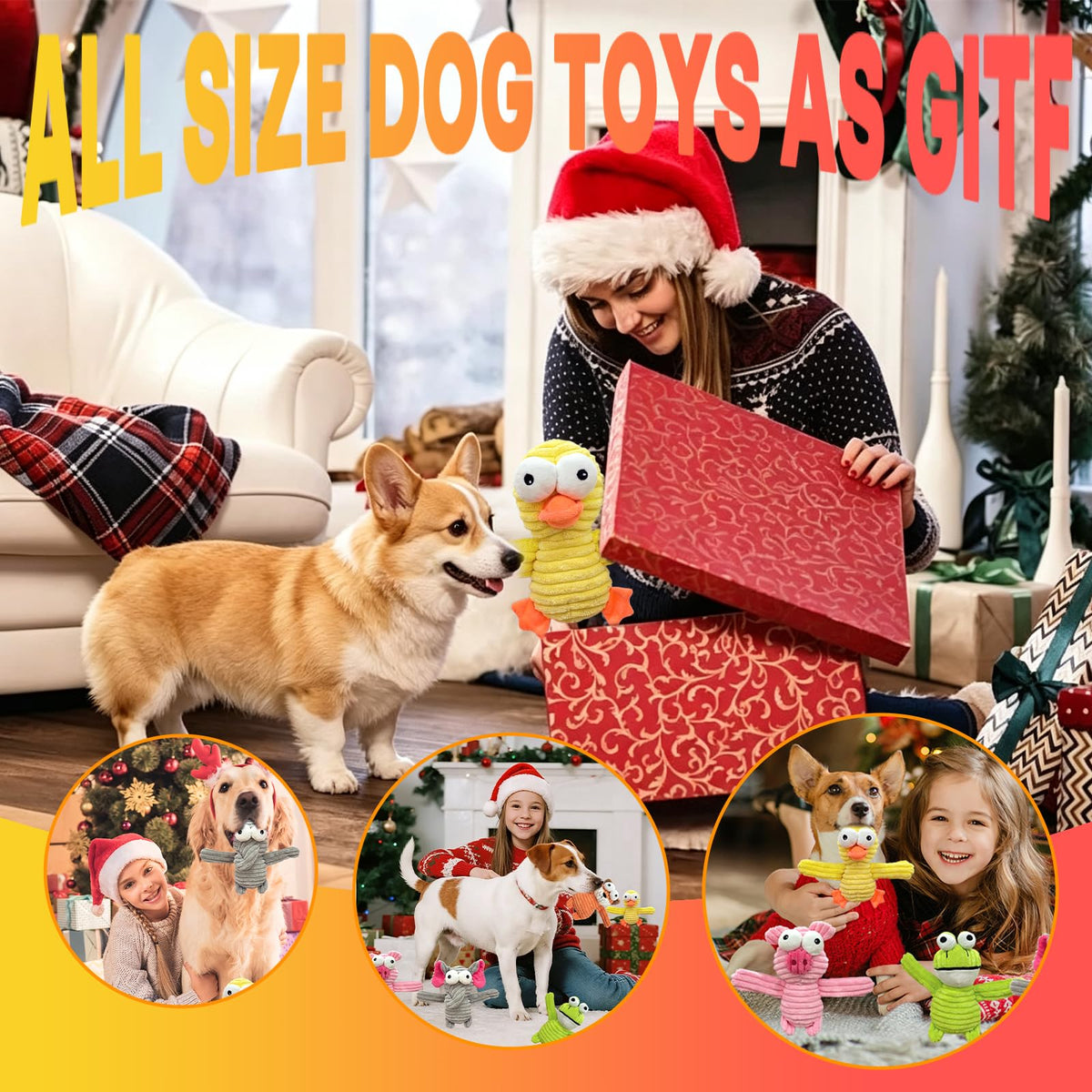 MRSOHRET Dog Squeak Toys Puppy Toys, Tough Dog Toys for Aggressive Chewers