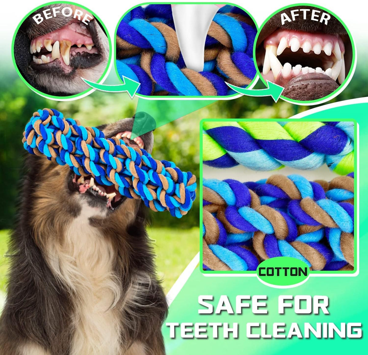 SHARLOVY Large Tough Chew Toys for Aggressive Chewers, 9 Pack Dog Rope Toys