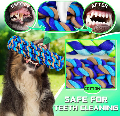 SHARLOVY Large Tough Chew Toys for Aggressive Chewers, 9 Pack Dog Rope Toys