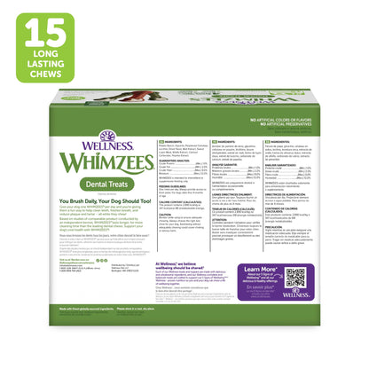 Wellness WHIMZEES Value Pack Natural Dog Dental Treat, Chews, Freshens Breath, Large Size, 50.9 oz Box, 24 Count