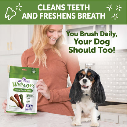 Wellness WHIMZEES Freshzees Natural Dog Dental Treat, Soft Chews, Freshens Breath, Medium Size, 14.81 oz Bag, 14 Count