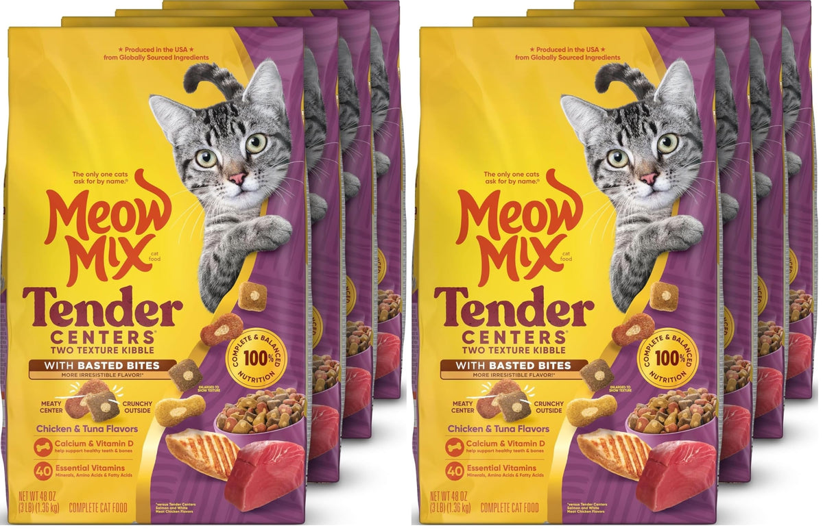 Meow Mix Tender Centers, Dry Cat Food, Beef & Salmon Flavors, 14.2 lb. Bag