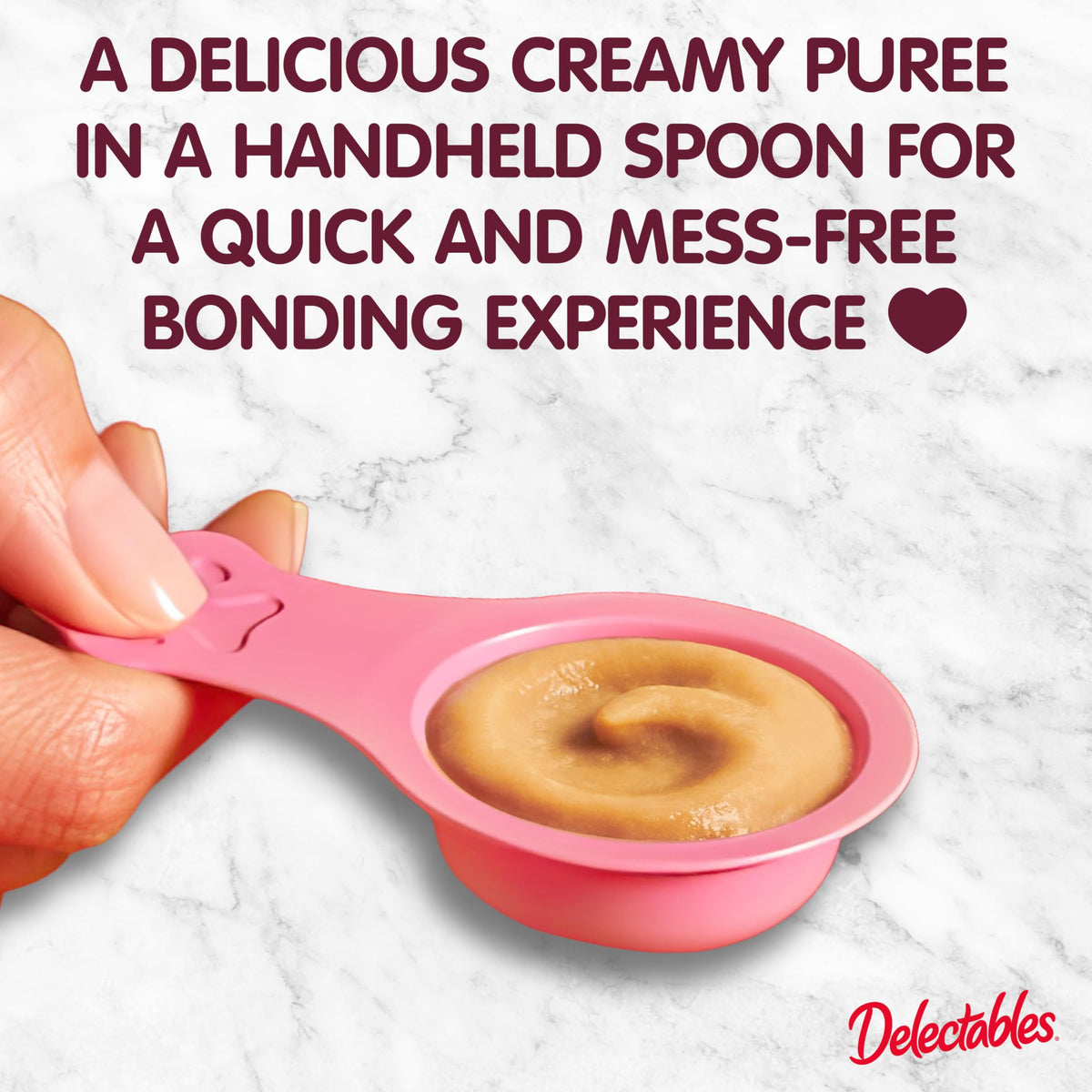 Delectables Lickable Spoon Handheld Wet Cat Treats Made with Real Tuna, Creamy Puree, Mess Free, Quick & Easy, Grain-Free, No Added Fillers, No Added Preservatives, Variety Pack 40ct