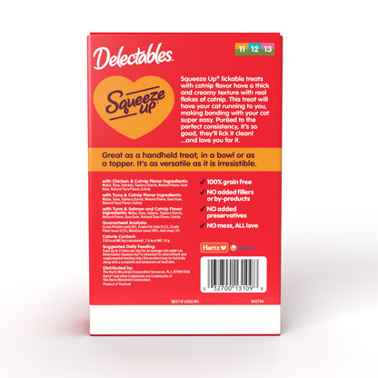 Delectables Squeeze Up Catnip Variety Pack, Creamy Squeezable Puree, Lickable Wet Cat Treats, Grain Free, No-Added Fillers, No-by-Products, No-Added Preservatives, 20 Count, 0.5 Ounces (Pack of 4)