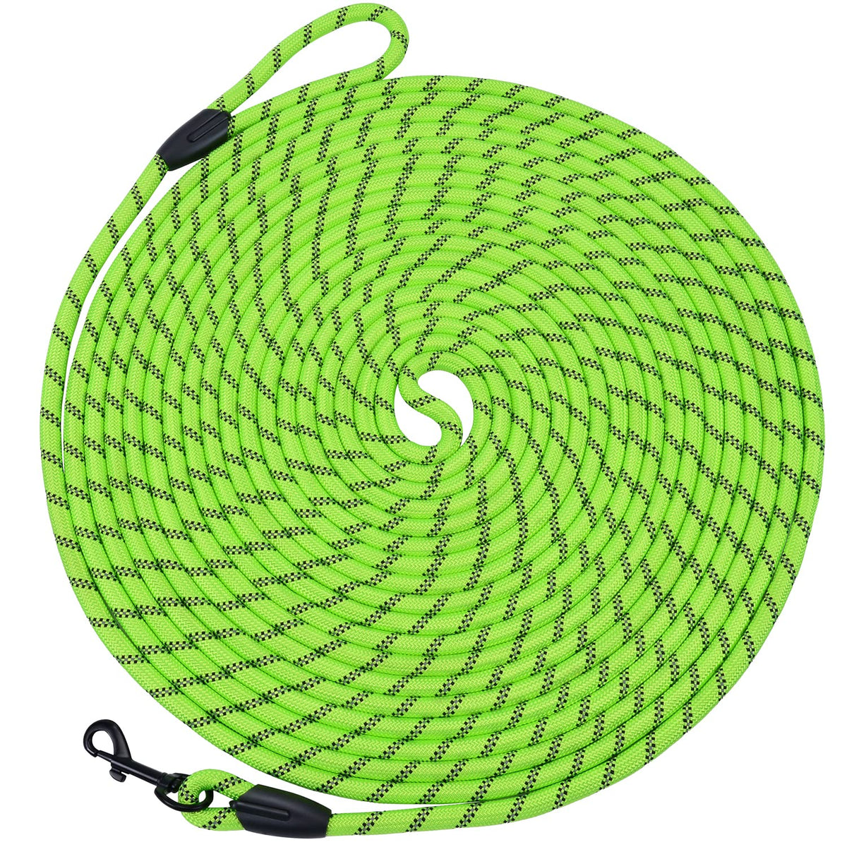 Hi Kiss Dog/Puppy Obedience Recall Training Agility Lead - 15ft 20ft 30ft 50ft 100ft Leash Great for Training, Play, Camping, or Backyard Black