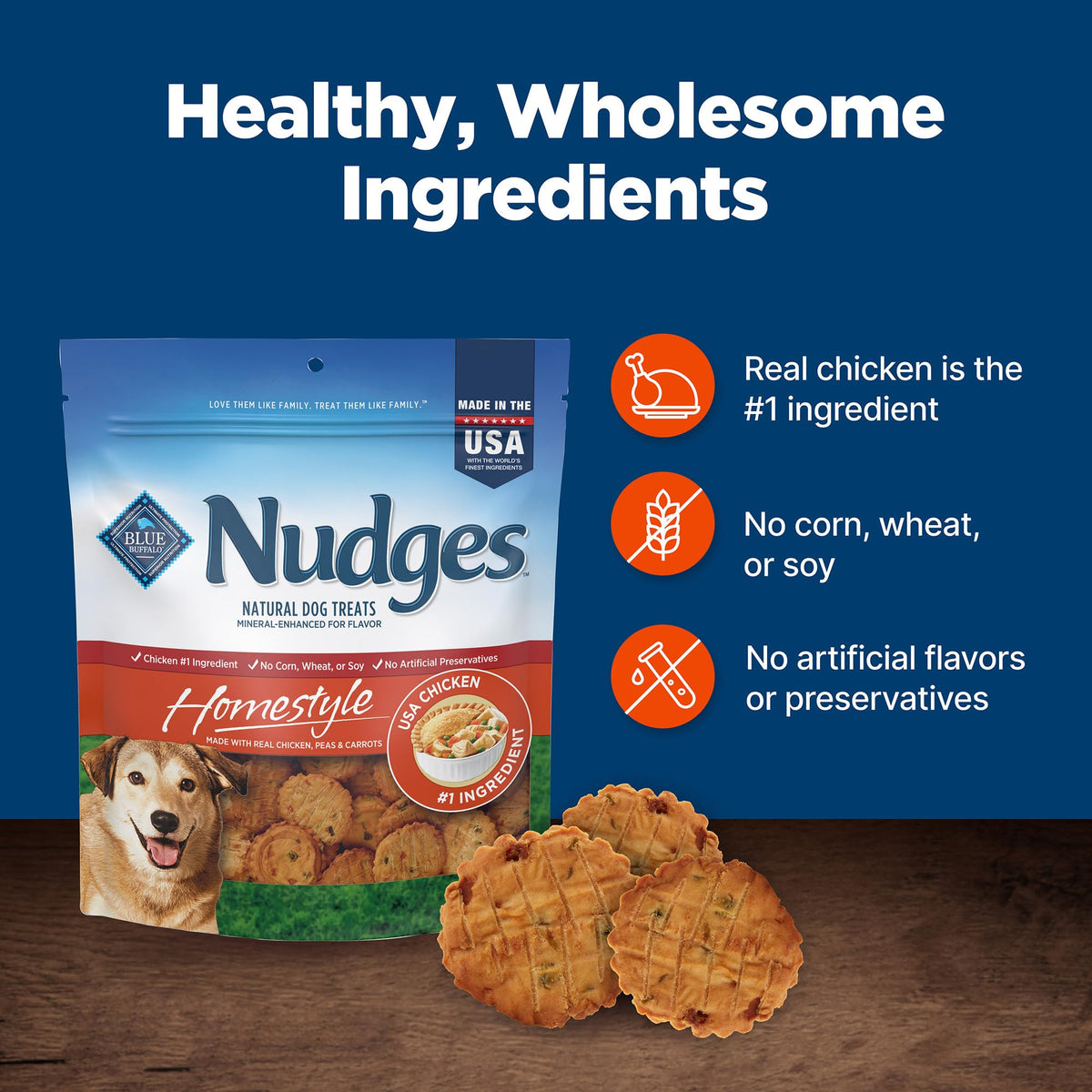 Blue Buffalo Nudges Grillers Steak Dog Treats, 16 oz